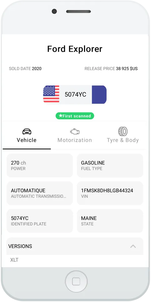 The Bolid app showing the specifications of a Peugeot 308